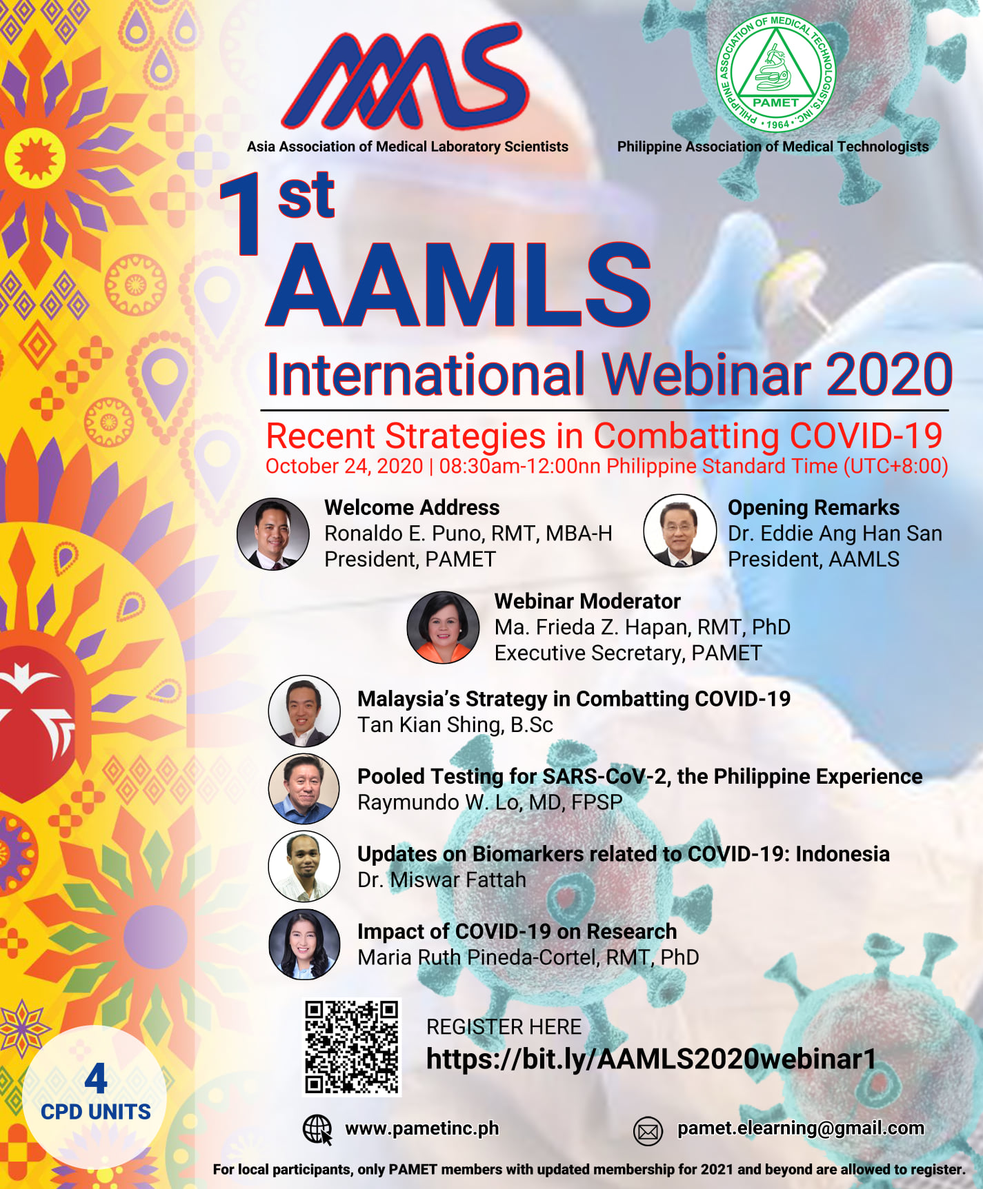 1st Asia Association of Medical Laboratory Scientists (AAMLS) International Webinar